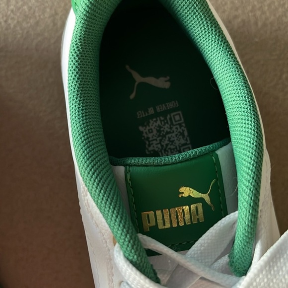 PUMA Court Classy Sneaker- Color: Puma White-Archive Green-Gold -Size 6 - Picture 4 of 9